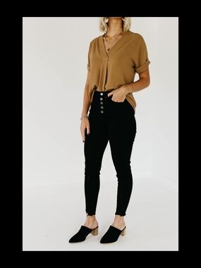 KanCan High-Waist Black Skinny Jeans with Button Fly Size 9 28